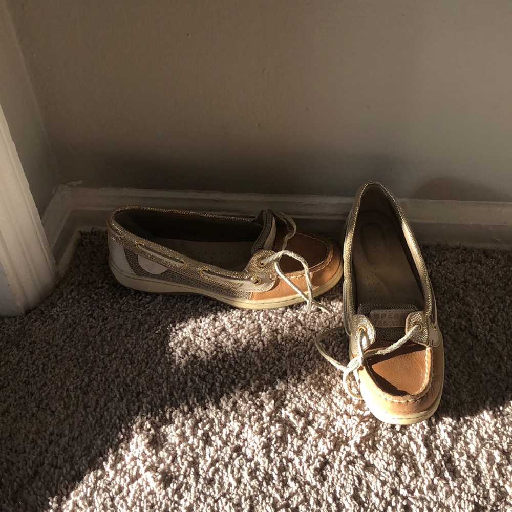 Sperry Topsiders Gold Trimmed Boat Shoes
